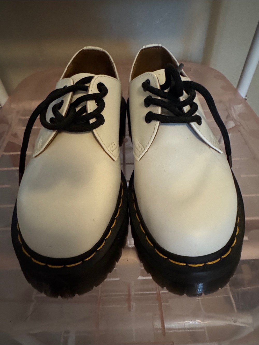 White Platform Doc Martens worn 1 event
